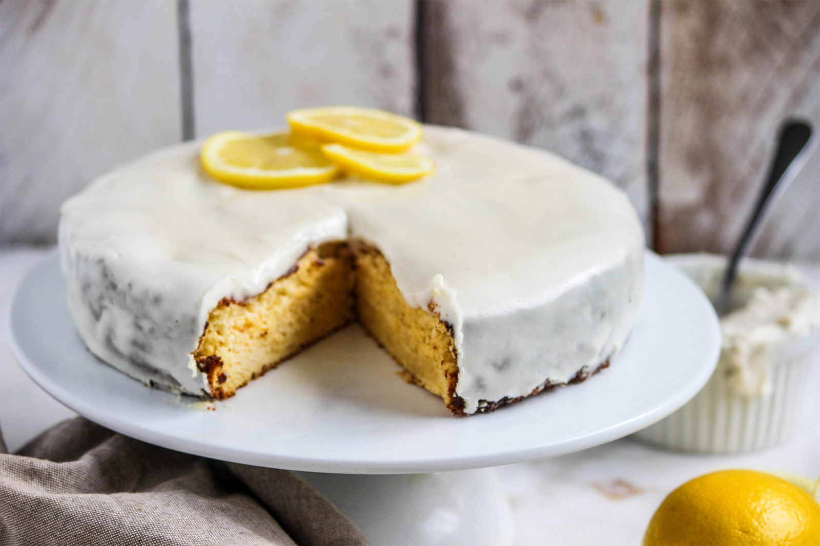 Paleo Lemon Tea Cake with Coconut & Lemon Frosting - The Healthy Patch