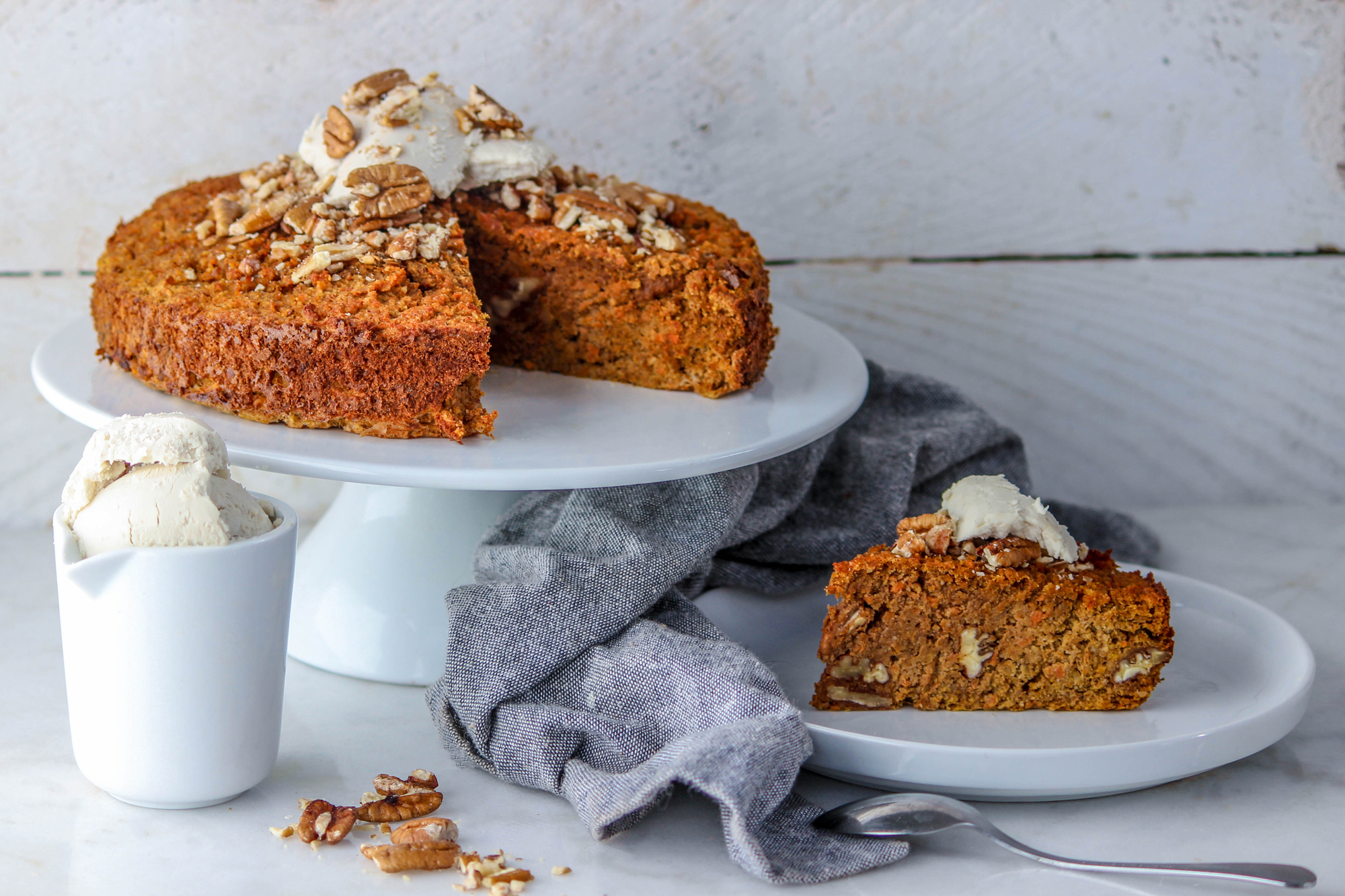 Paleo Spiced Apple, Carrot &amp; Pecan Cake with Vanilla Cream - The ...