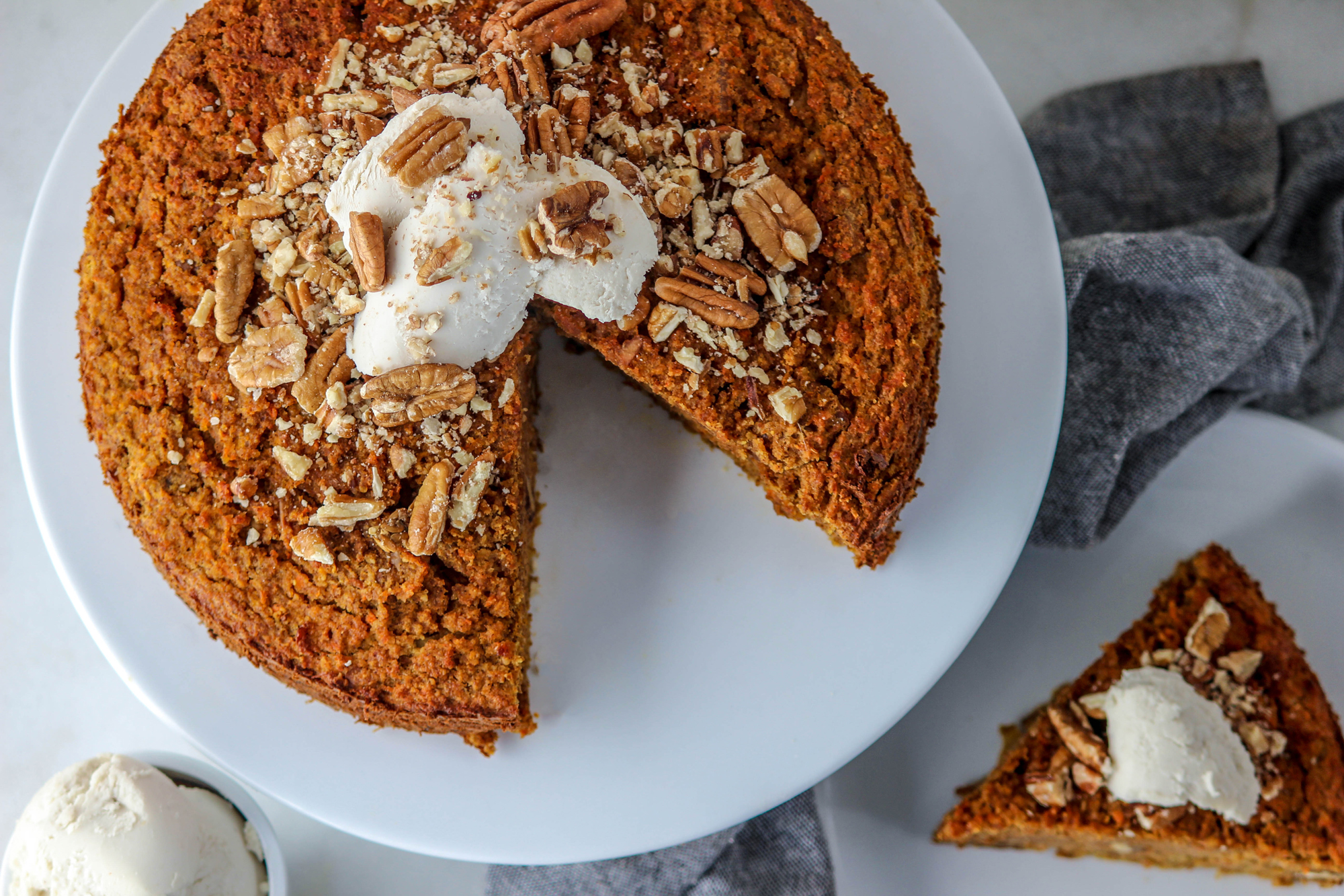 Paleo Spiced Apple, Carrot &amp; Pecan Cake with Vanilla Cream - The ...